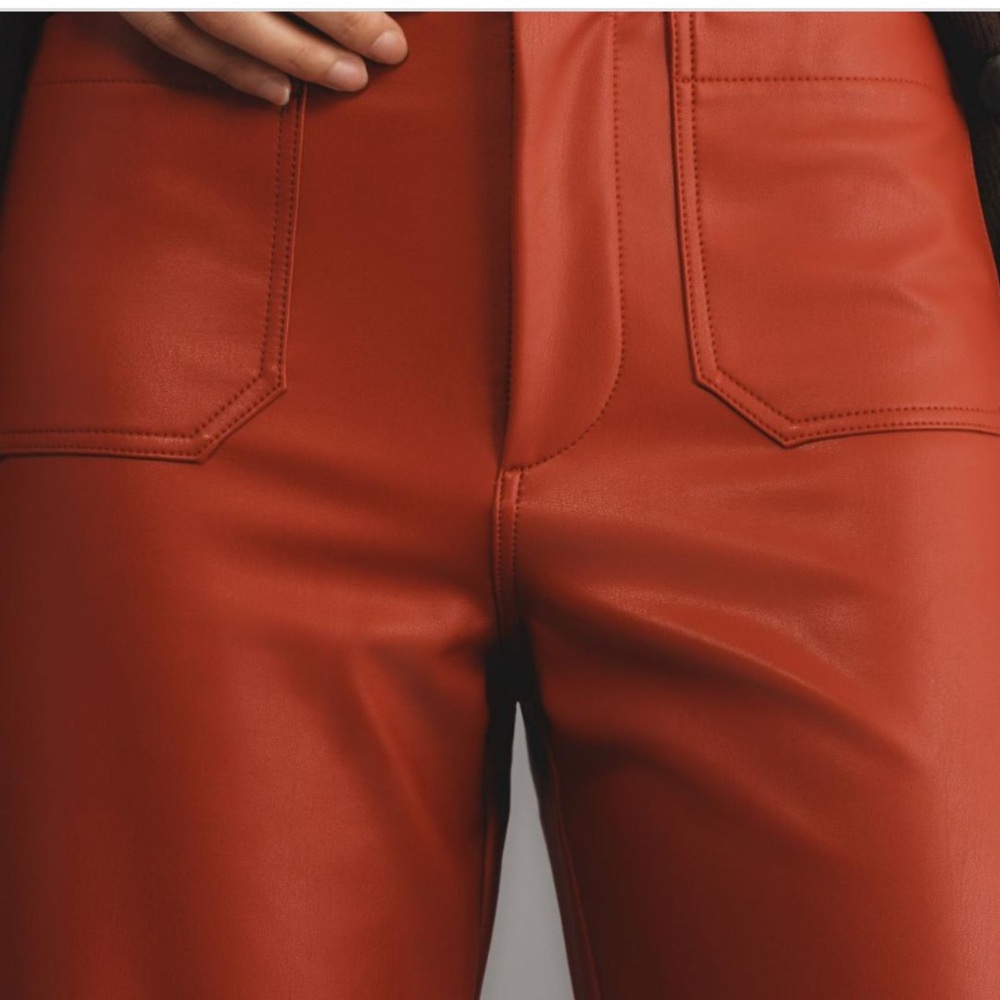 Chic Rust Leather Pants
